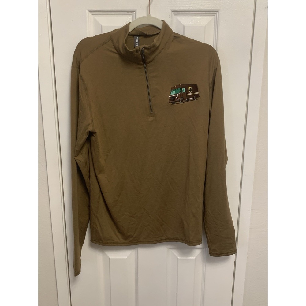 NWT Vuori Ease Performance 1/2 Zip 2.0 Pecan Heather Mens Sweater Small - Read